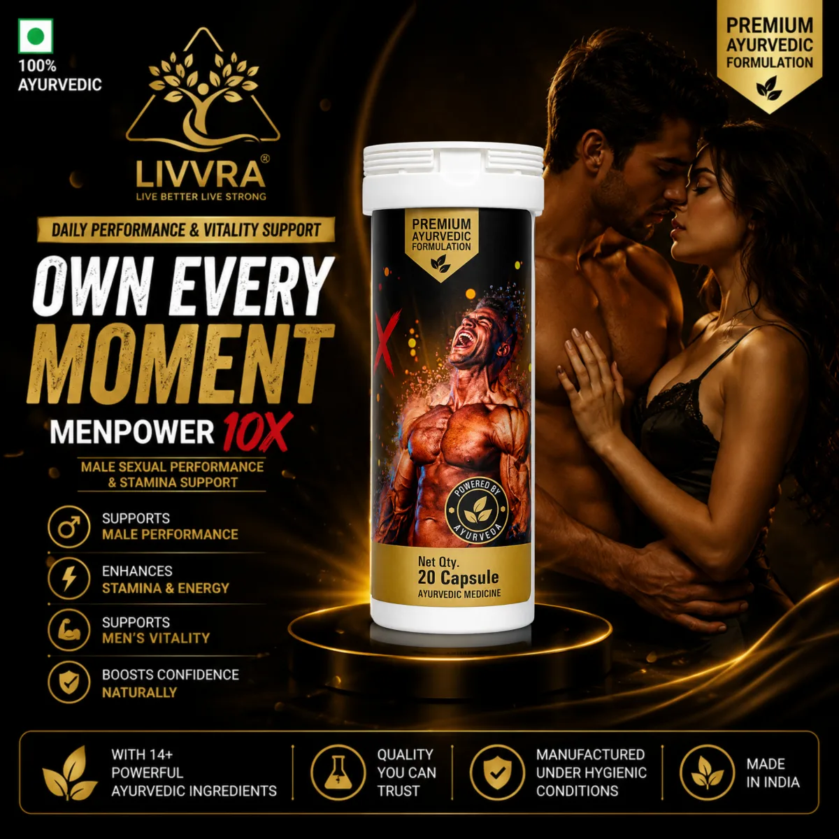 LIVVRA MenPower 10X Ayurvedic Capsules