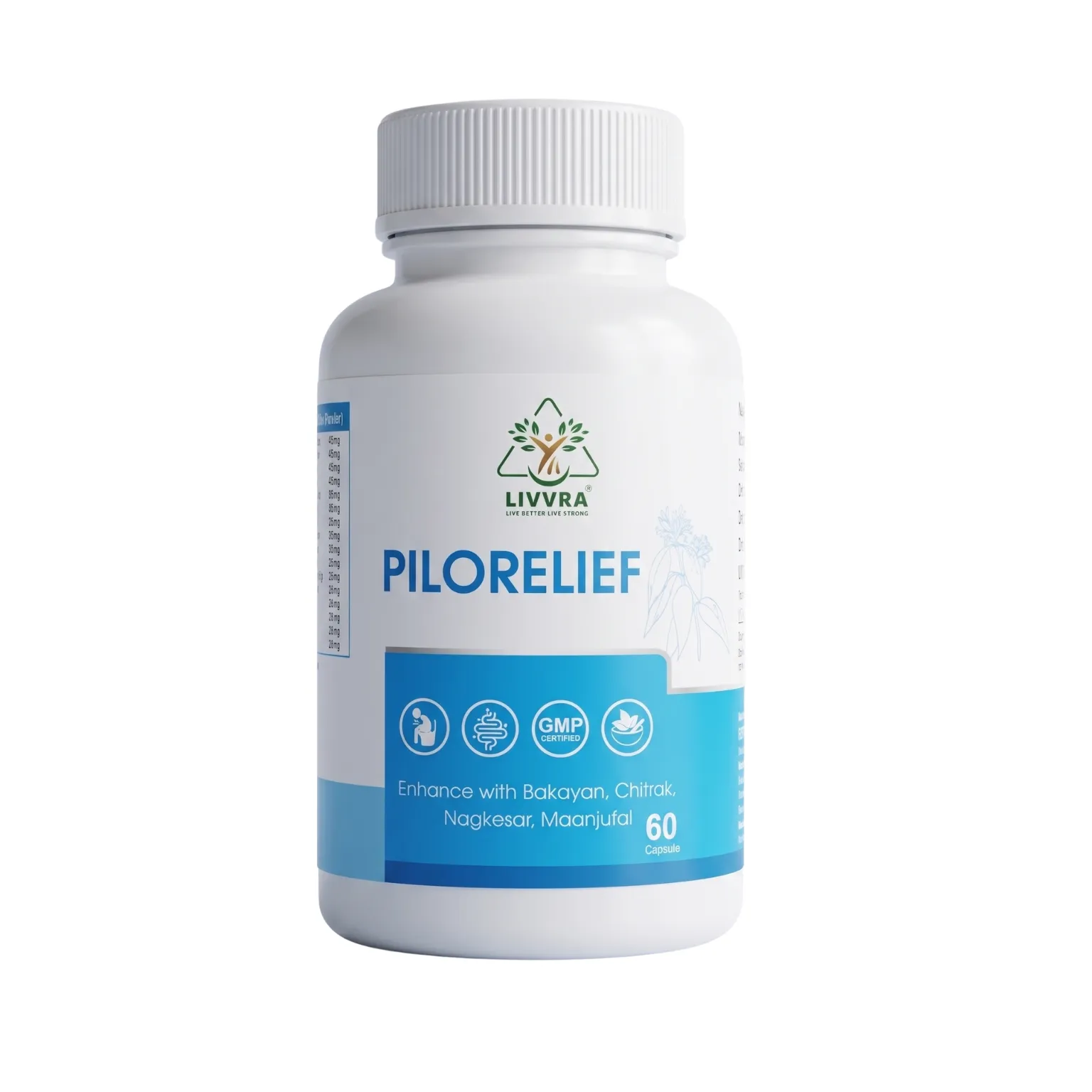 LIVVRA PiloRelief Capsules — Piles & Fistula Relief (60 Capsules)